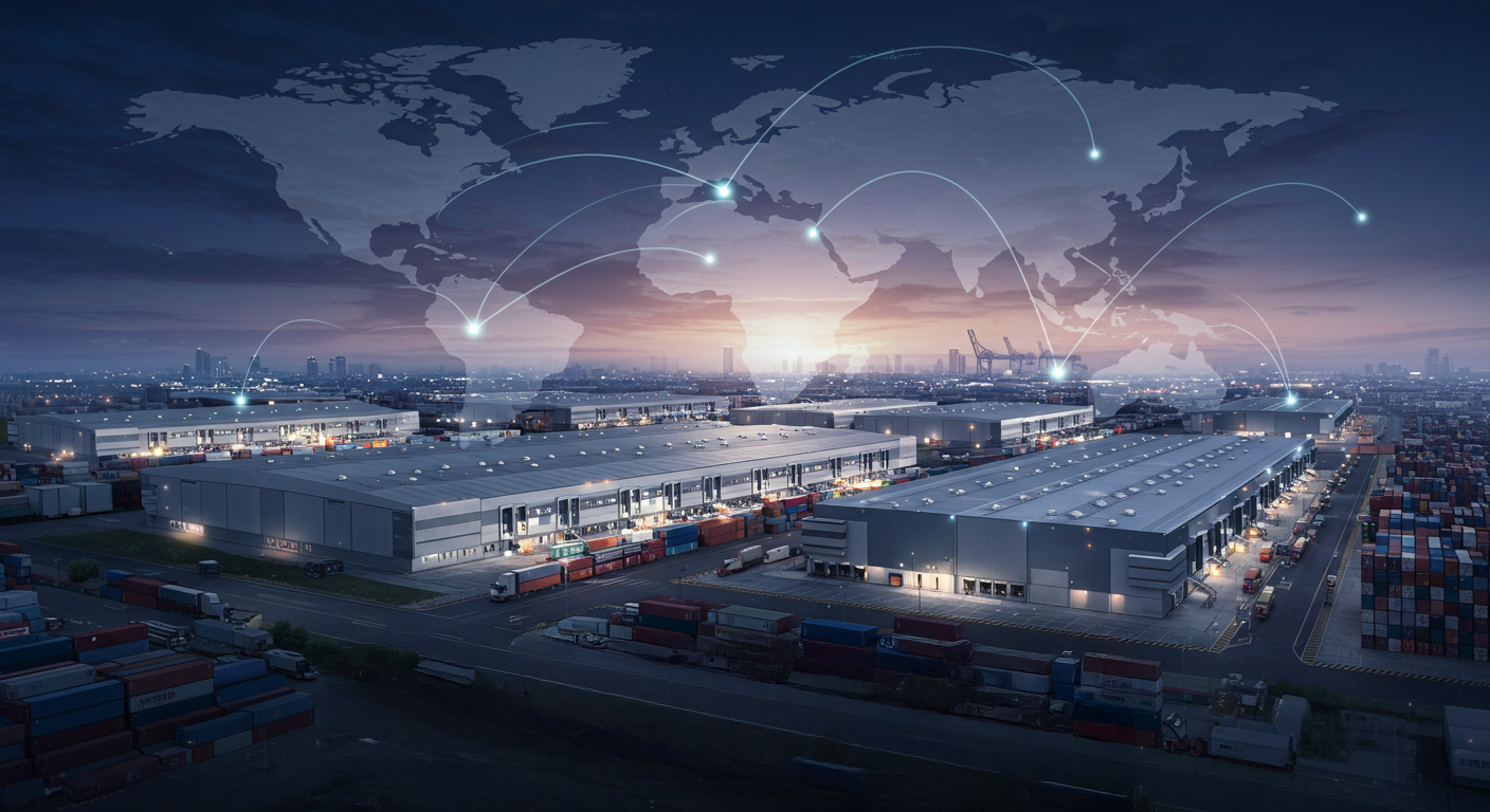 warehouses and logistics hubs showcasing modern distribution centers, automated facilities, and supply chain infrastructure